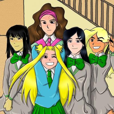 5 filles couloir