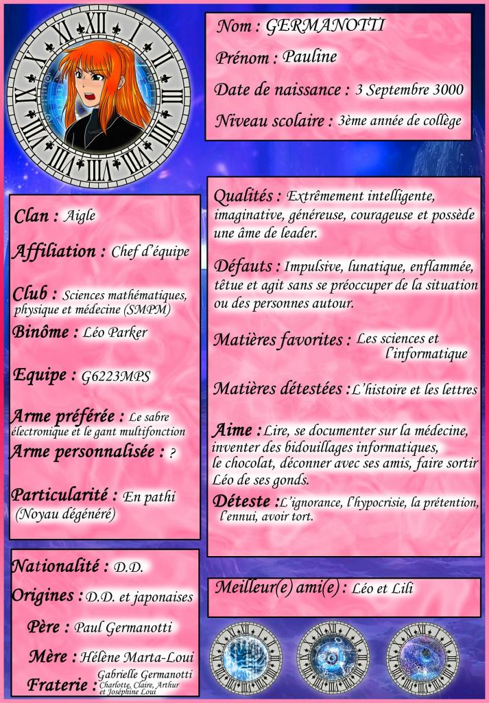 Fiche personnage : Pauline