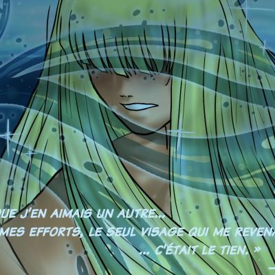 Gabrielle avec une carte d'eau