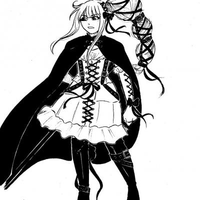Pauline en robe gothique